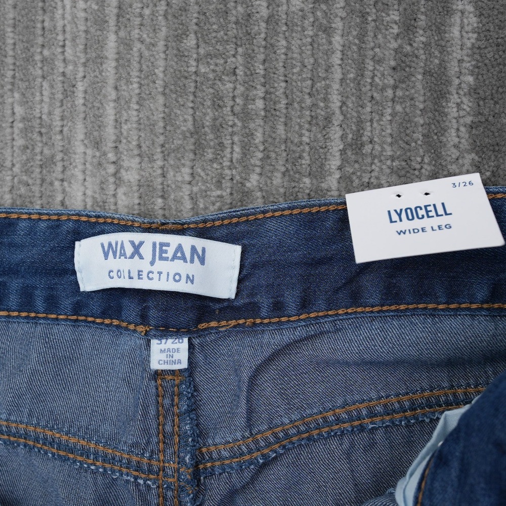 Wax Jean Collection Lyocell Wide Leg Jeans Medium Wash Blue Drawstring Size 3/26 - Picture 9 of 13